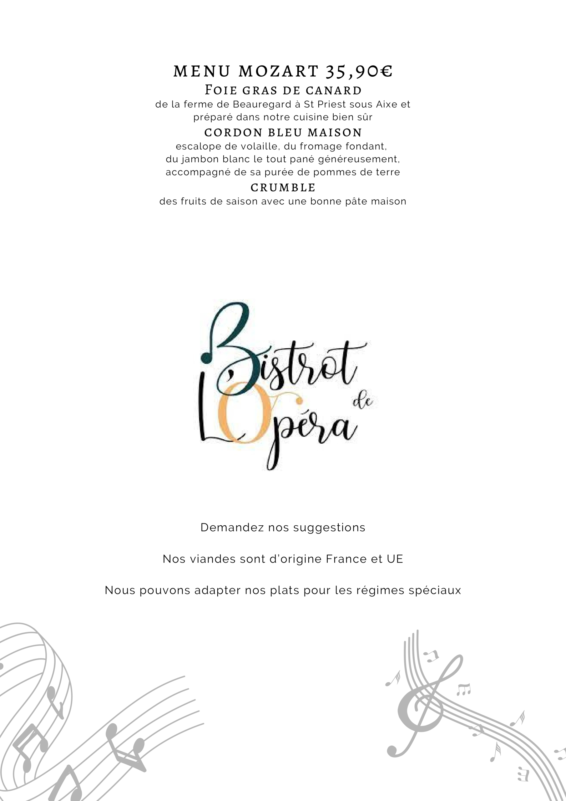 Image - Menu Bistrot de l'Opéra 3